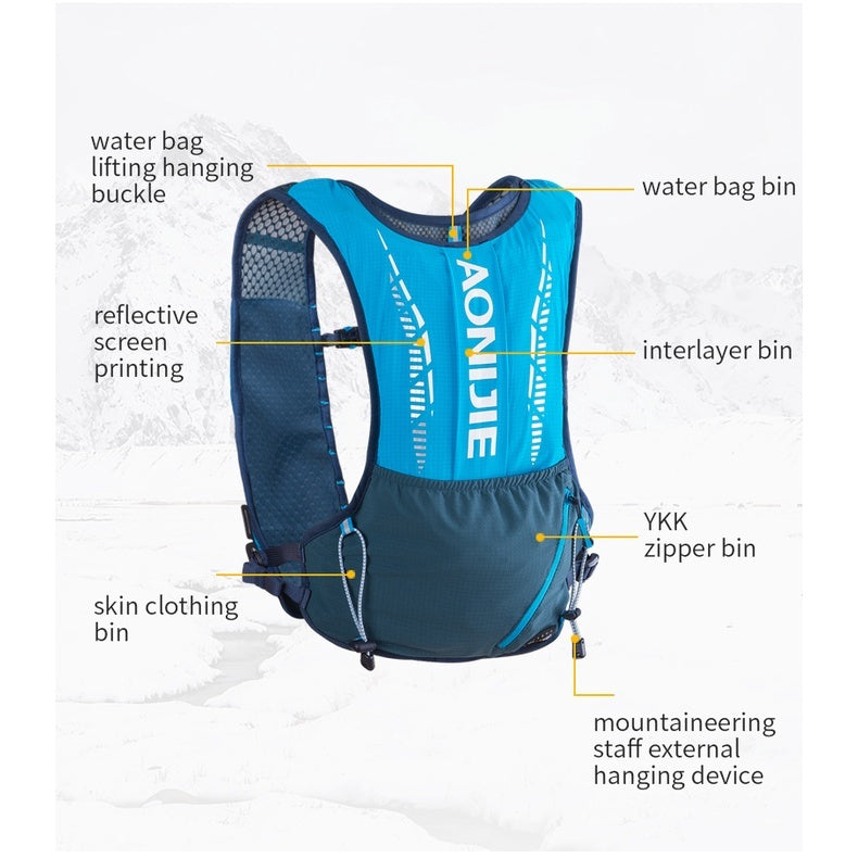 Aonijie 5L Running Vest Hydration Backpack - BLACK - C9102S (Vest Only)