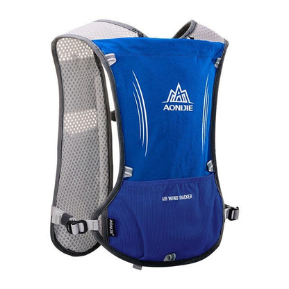 Aonijie BLUE Hydration Backpack Running Vest 5 Liter (vest only - flask, bladder or bottles are sold seperately)