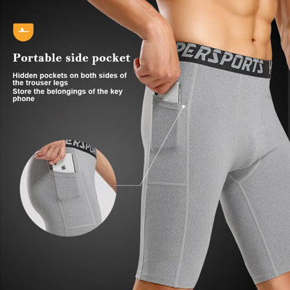 MEN'S COMPRESSION RUNNING SHORTS - LIGHT BLUE