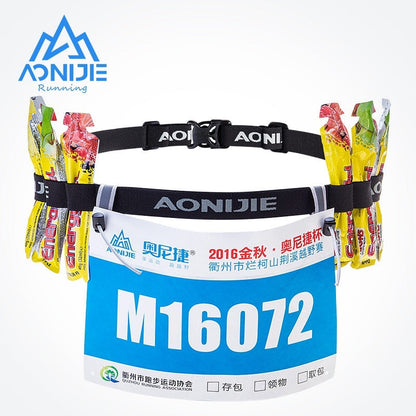 Aonijie RUNNING RACE NUMBER BELT BIB HOLDER E4076 - BLACK
