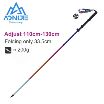 Aonijie Running Trekking Pole Aluminum Alloy Hiking Sticks Adjustable E4208 - 1 PC 110-130cm RAINBOW