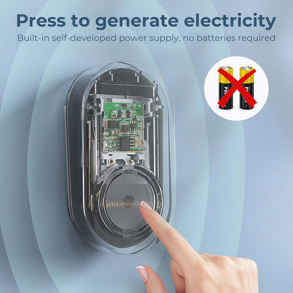 Smartrul Self-Powered Wireless Model Doorbell - BLACK 2 Button / 2 Receiver