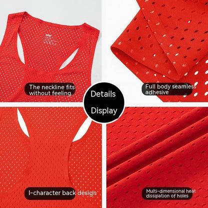 Sportex Ultra Light 61G Seamless Quick Dry Running Singlet for Men & Women - RED