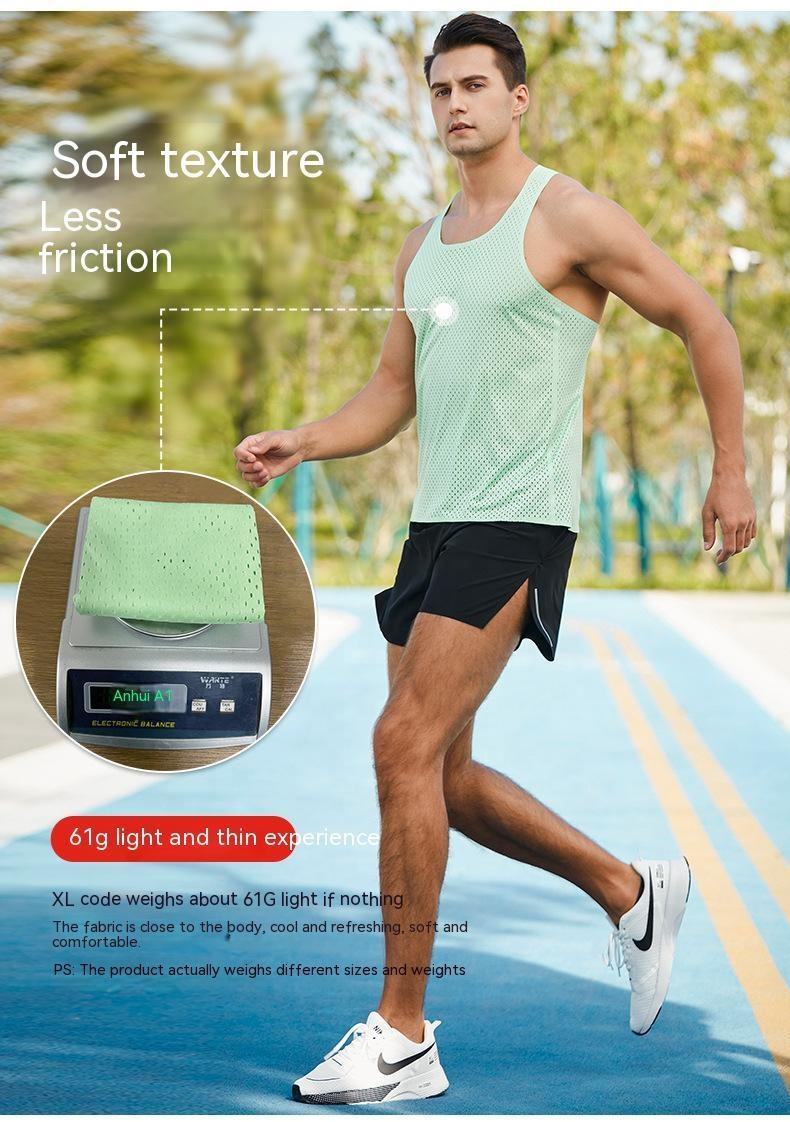 Sportex Ultra Light 61G Seamless Quick Dry Running Singlet for Men & Women- GREEN