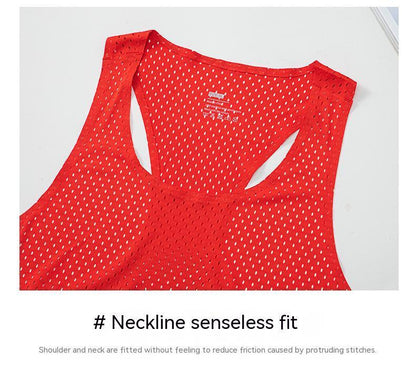 Sportex Ultra Light 61G Seamless Quick Dry Running Singlet for Men & Women - RED