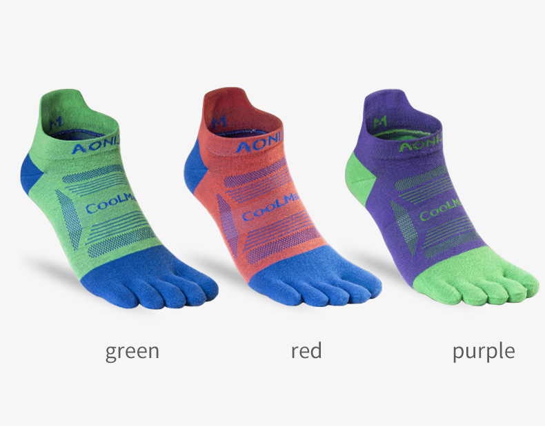 Aonijie  E4837 Low-Cut Running TOE SOCKS 3 Pairs - MEDIUM