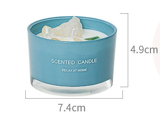 Citta Soy Wax Crystal Stone SCENTED CANDLE | Gray Blue Fresh Spring w/ BOX