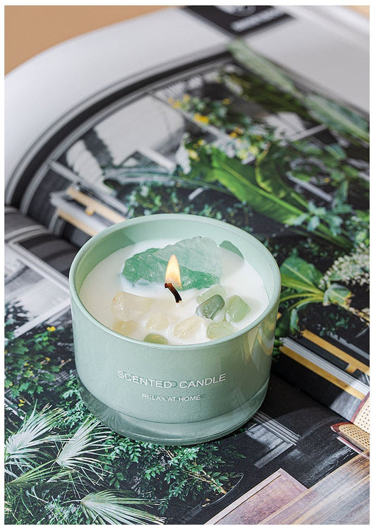 Citta Soy Wax Crystal Stone SCENTED CANDLE | Match Green Fruit Temptation w/ BOX