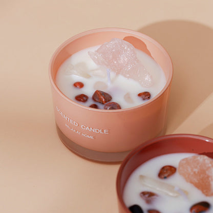 Citta Soy Wax Crystal Stone SCENTED CANDLE | Champagne Ginger and Orange w/ BOX