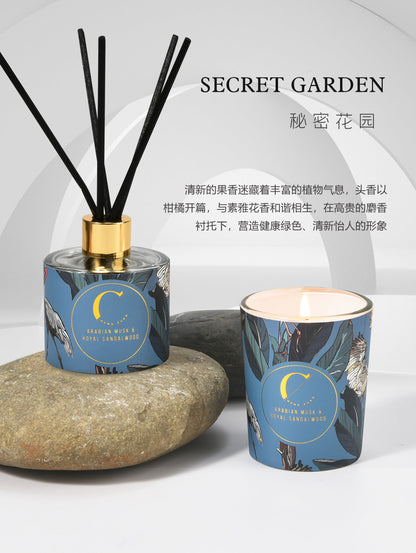 Citta Aromatherapy SCENTED CANDLE & REED DIFFUSER | Secret Garden w/ Set Box