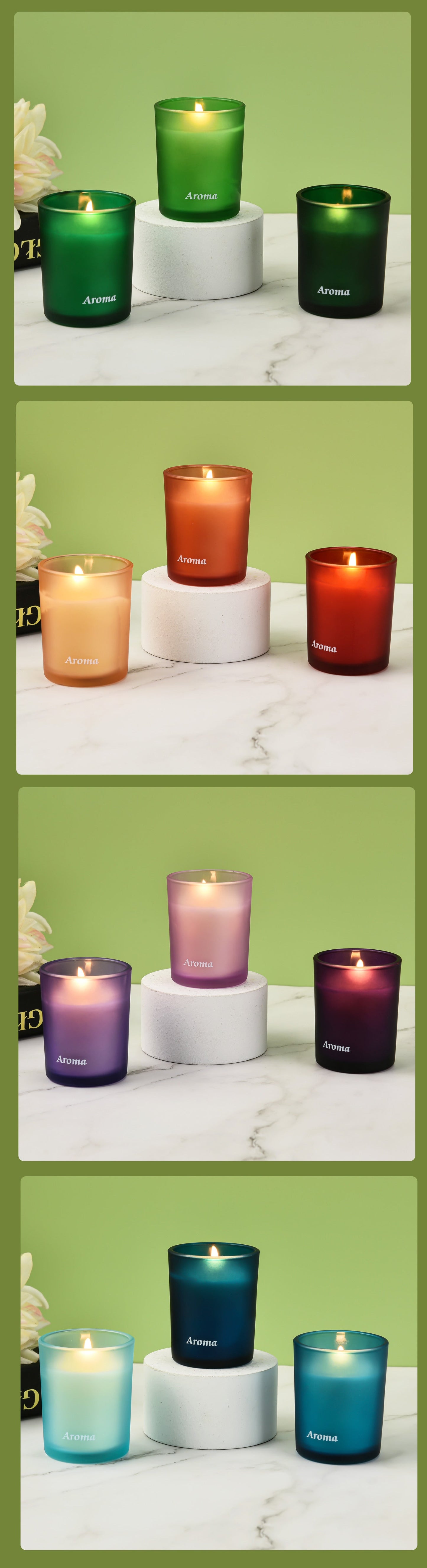 3in1 Menahem Aroma SCENTED CANDLE -BLUE w/ Gift Box