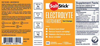 SaltStick Electrolyte Fastchews - Tart Orange - Packet 10ct