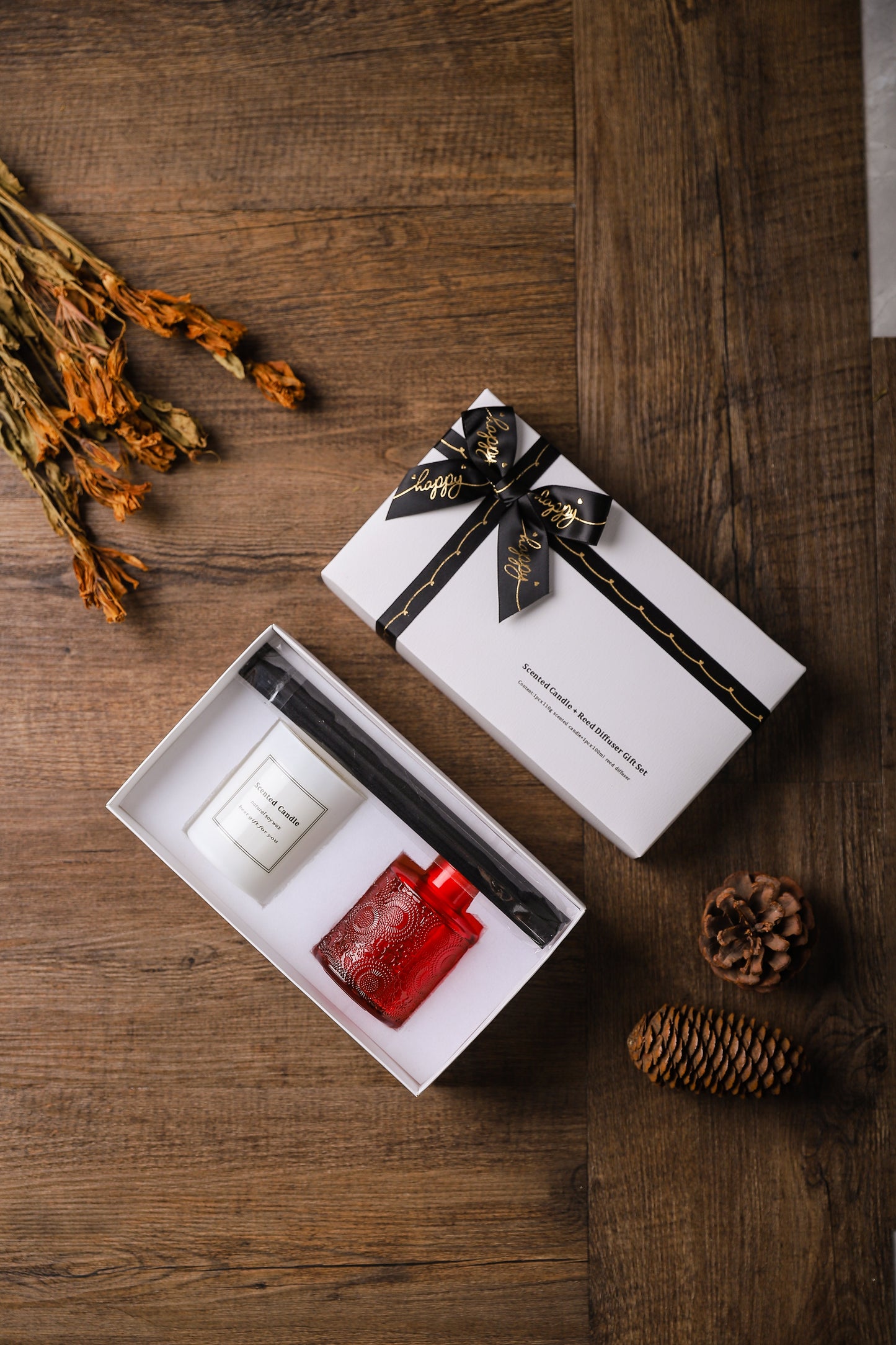 Rose | Lan Fengling Soy Wax SCENTED CANDLE + REED DIFFUSER w/ Gift Set