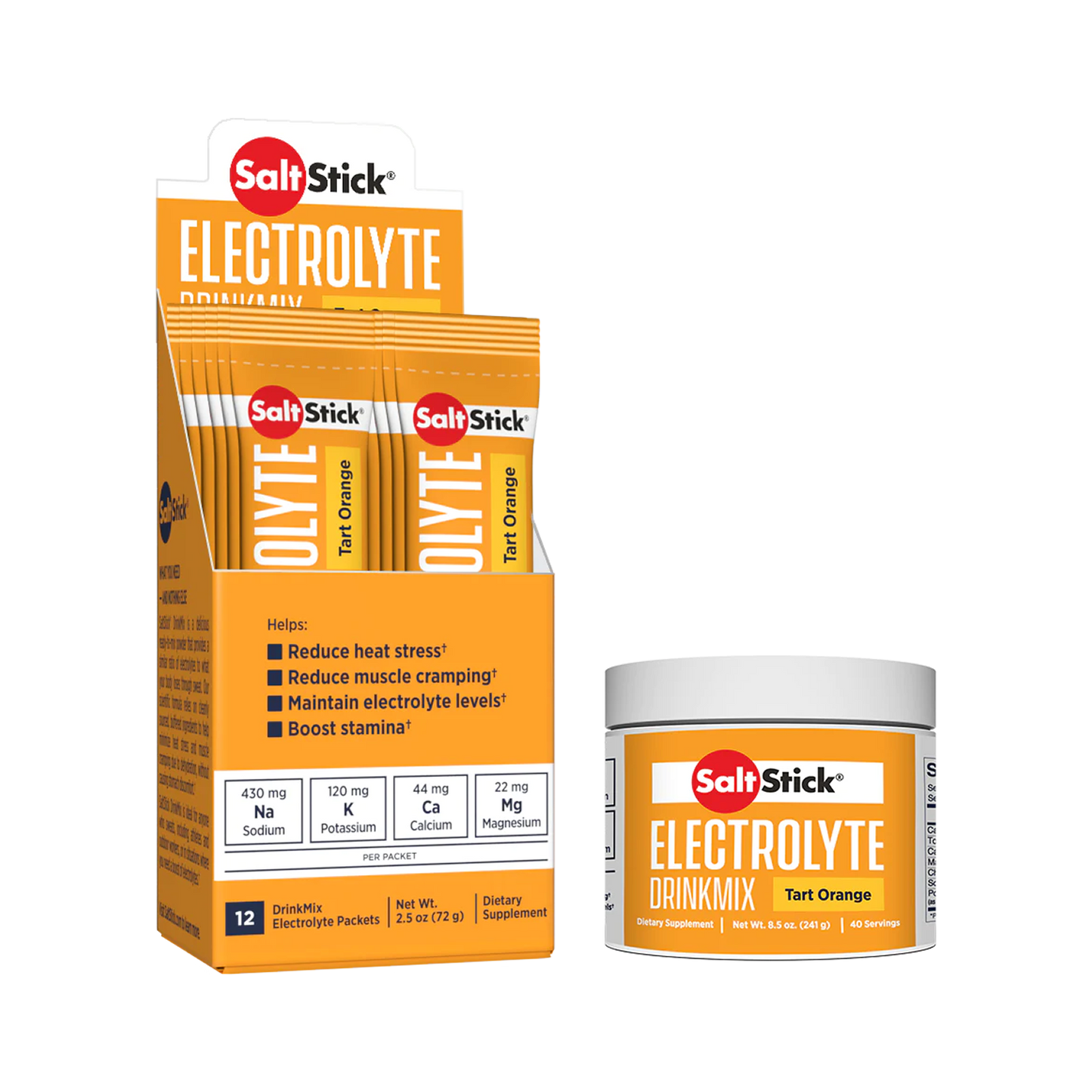 SaltStick Electrolyte DrinkMix - Tart Orange - 40 Servings Tub
