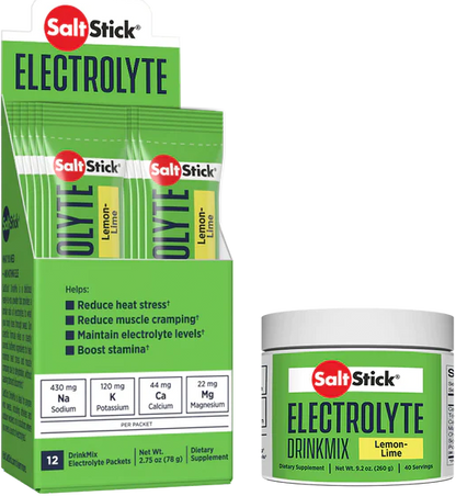 SaltStick Electrolyte DrinkMix - Lemon Lime - 40 Servings Tub