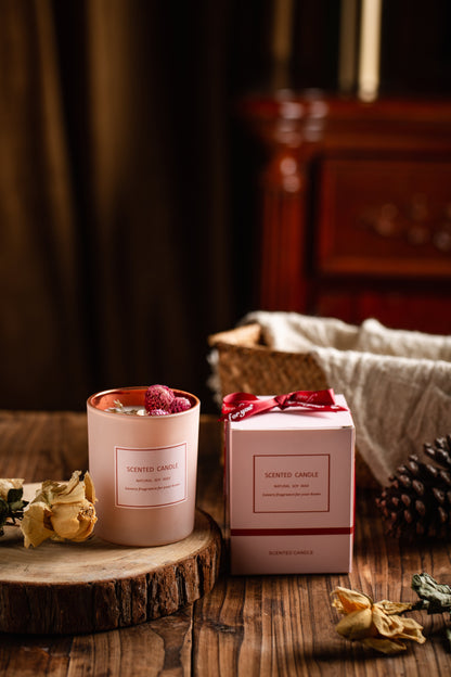 Earth SCENTED CANDLE Natural Soy Wax | Dried Flower Candle w/ Gift Box