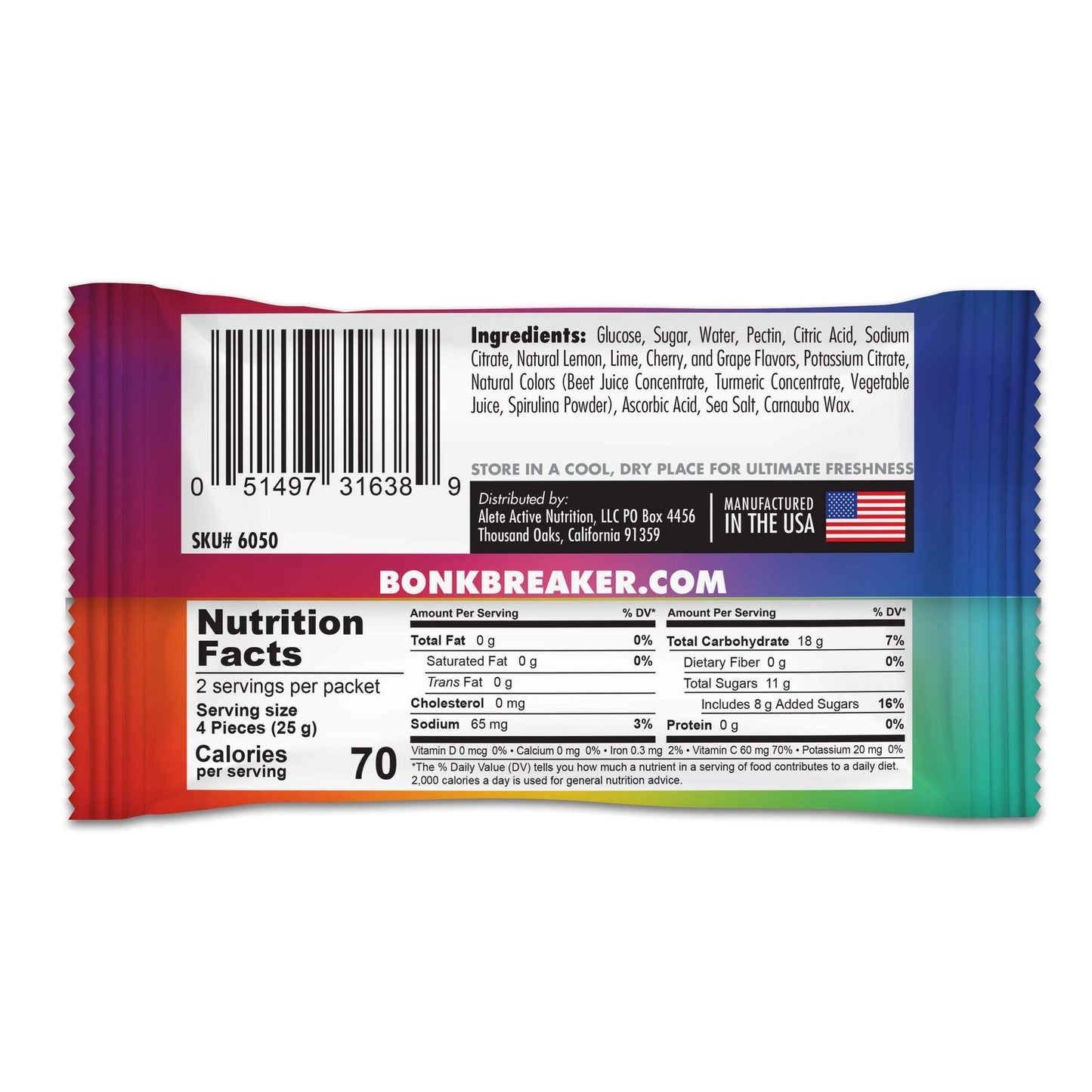 Bonk Breaker Energy Chews - Rainbow Blast - 1 pack