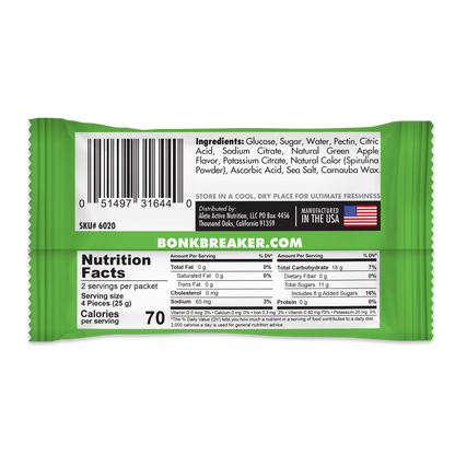 Bonk Breaker Energy Chews Green Apple - 1 pack
