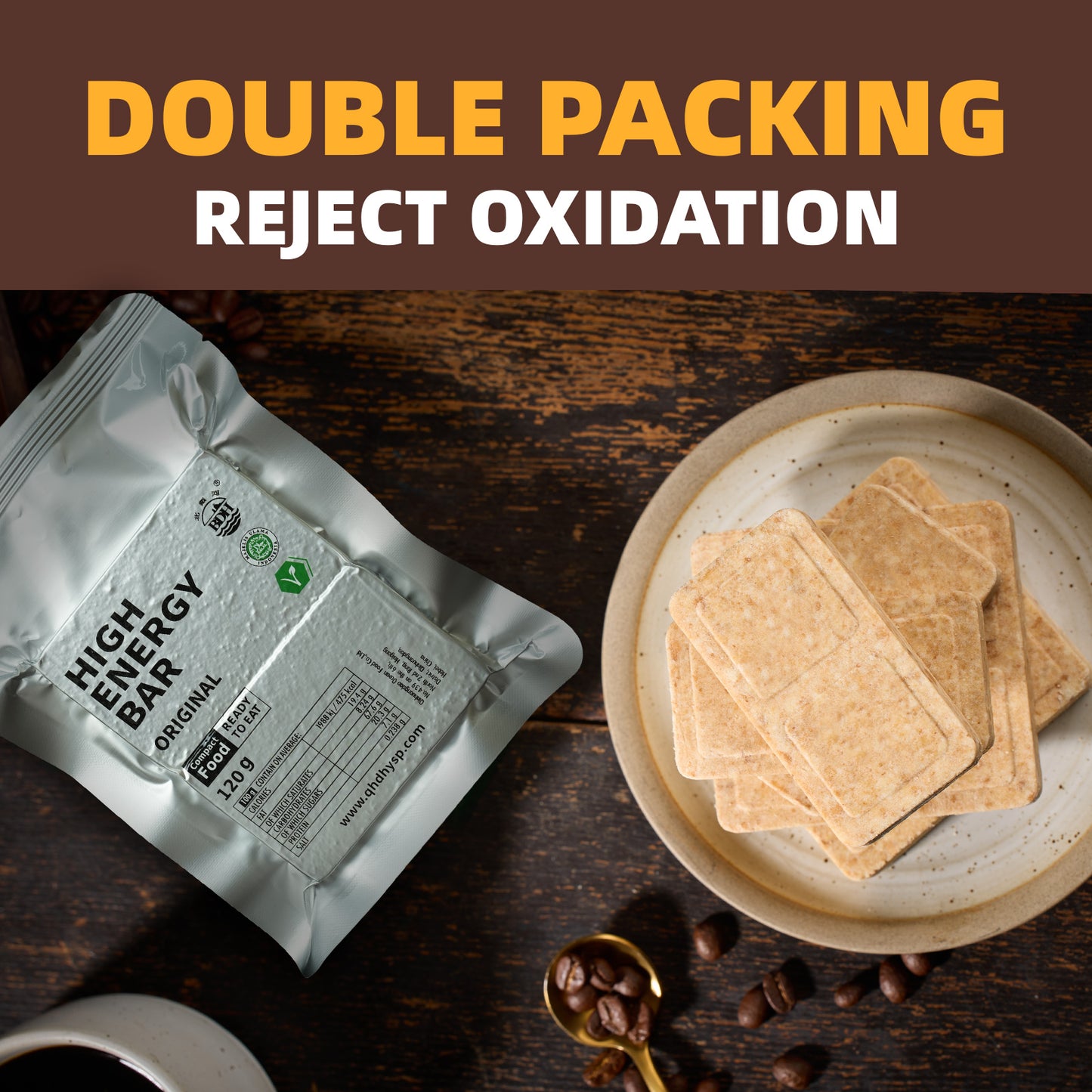 1 BOX - ORIGINAL High Energy Bar (120g x 12pcs)- Exp. Date 2045 - Hard Texture Original Flavor Salty & Sweet Taste