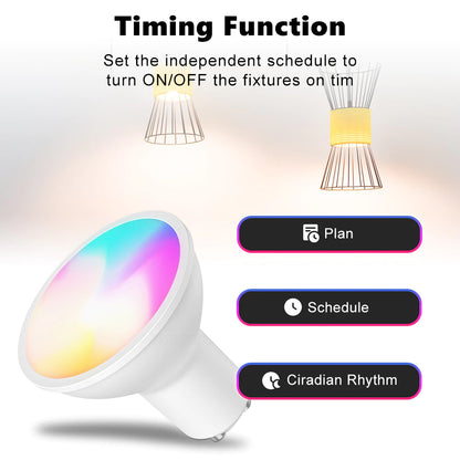 Tuya GU10 Wi-Fi Smart Light LED Bulbs Smart Life Remote Control Work with Alexa, Google Home