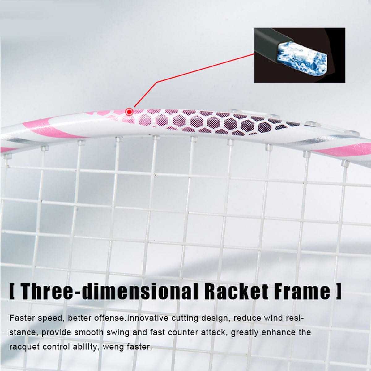 ALP SPORT 1pc CY - ALP CY 100% Full Carbon Fiber Badminton Racket 8U G5 Lightweight 65g 22-28lbs