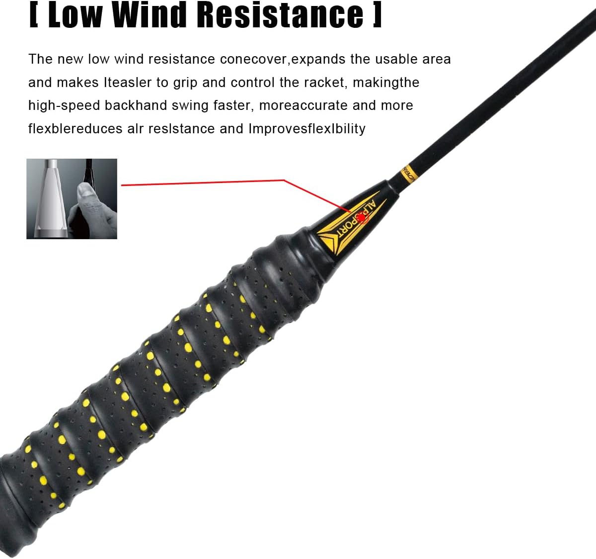 ALP SPORT 1pc - ALP ZJ 4U 100% Carbon Fiber Super Light 28Lbs Professional Badminton Racket
