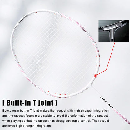 ALP SPORT 1pc CY - ALP CY 100% Full Carbon Fiber Badminton Racket 8U G5 Lightweight 65g 22-28lbs