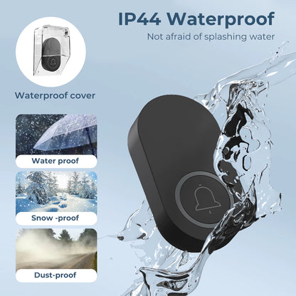 Smartrul Self-Powered Wireless Model Doorbell - BLACK 2 Button / 2 Receiver