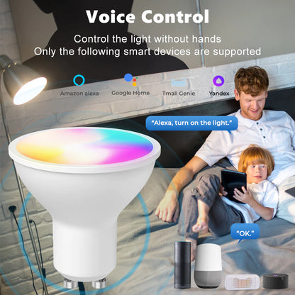 Tuya GU10 Wi-Fi Smart Light LED Bulbs Smart Life Remote Control Work with Alexa, Google Home