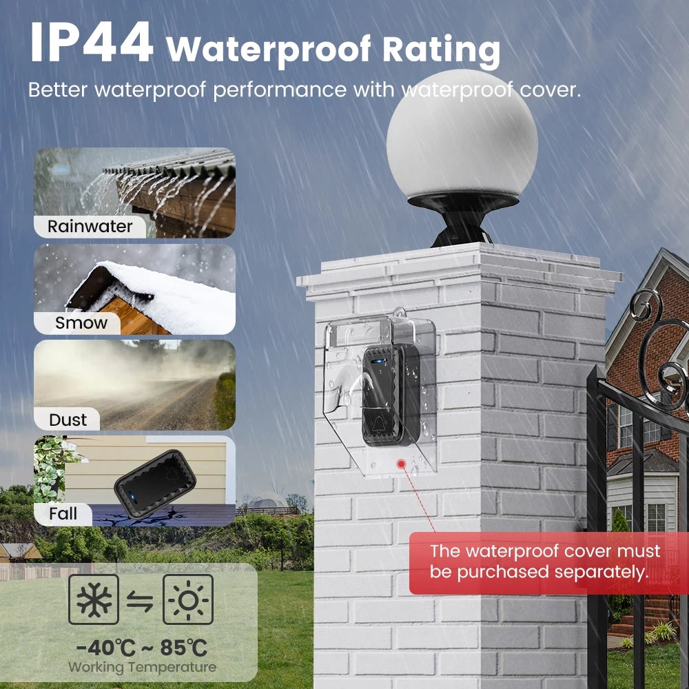 SMATRUL WIRELESS DOOR BELL - WHITE 1 BUTTON / 2 RECEIVERS