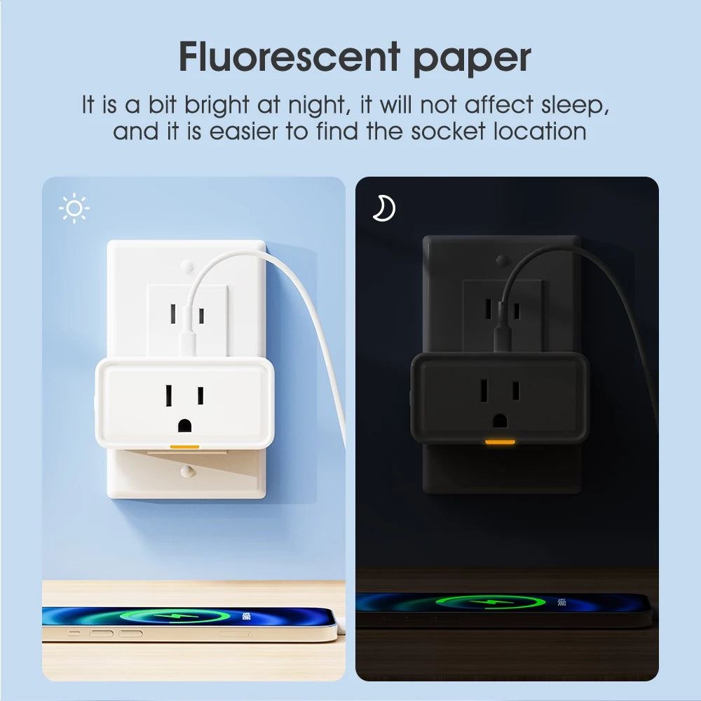 Tuya Smart Plug US Mini Smart Home Outlet Power Monitor Timer APP Voice Works With Alexa Google Home 15A