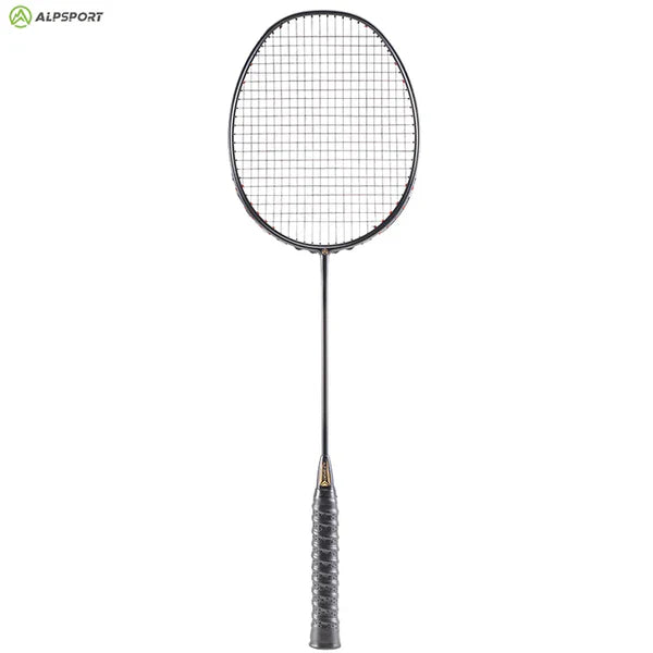 ALP SPORT 1pc BLACK XHP - ALP XHP 6U G4 Carbon Fiber Badminton Racket Flexible & Lightweight With Grips Full Carbon Rackets- Black
