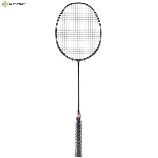 ALP SPORT 1pc BLACK XHP - ALP XHP 6U G4 Carbon Fiber Badminton Racket Flexible & Lightweight With Grips Full Carbon Rackets- Black