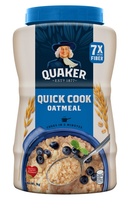 Quaker Quick Cook Oatmeal 1kg Jar