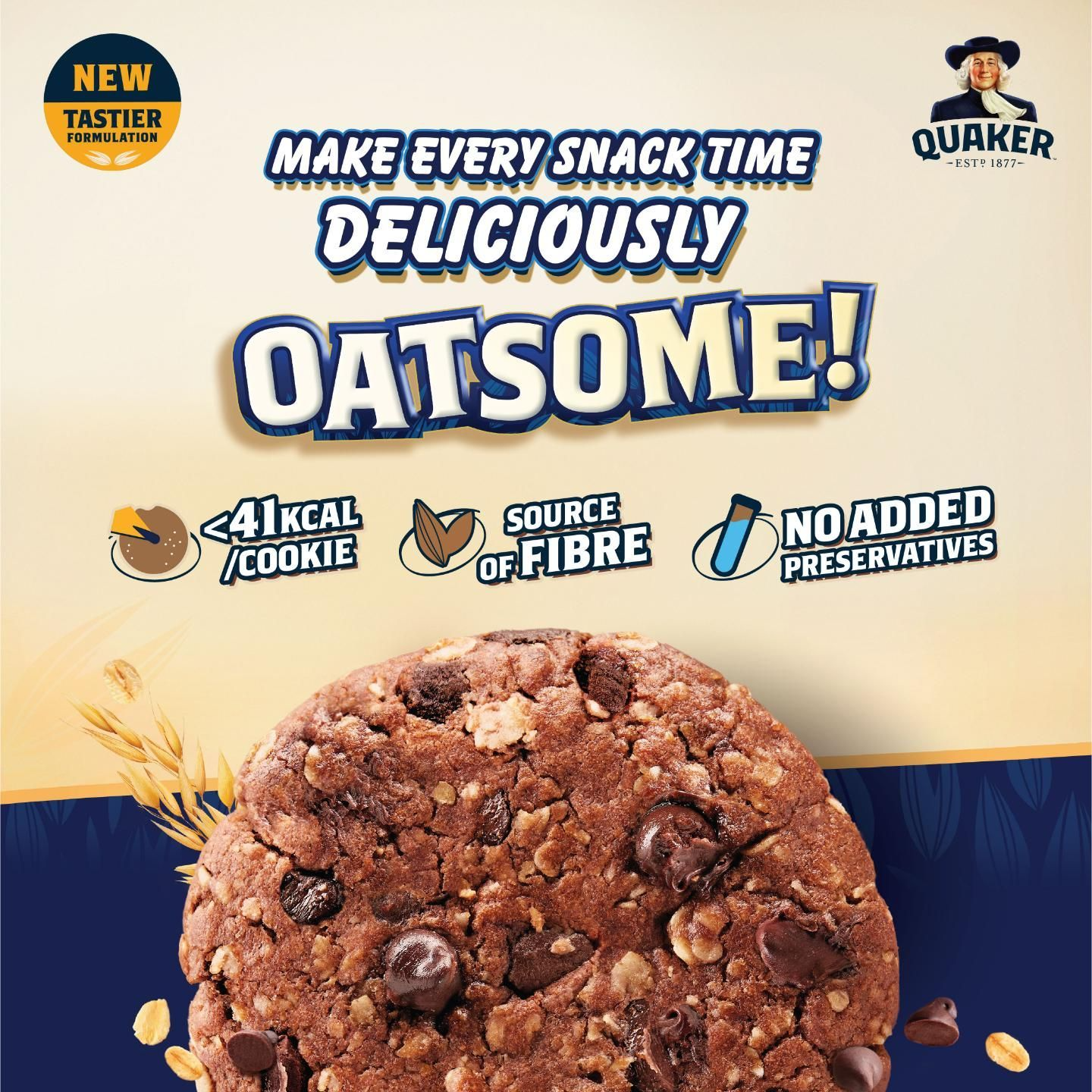1 CASE - Quaker Oaties Mini Oats Cookie Choco Chip 28g x 40