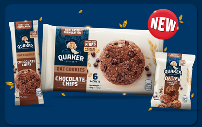 1 CASE - Quaker Oat Cookies Chocolate Chips 6s/150g x 50
