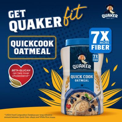Quaker Quick Cook Oatmeal 1kg Jar