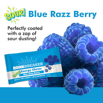 BonkBreaker Electrolytes SOUR BLUE RAZZ BERRY Energy Chews -8ct. Packet