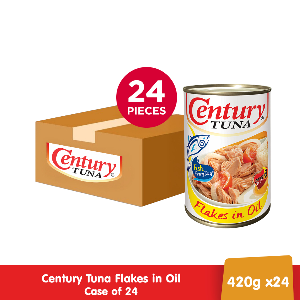 Century Tuna Flakes in Vegetable Oil 420g (Case of 24pcs) - Palm-oil free, no added preservatives