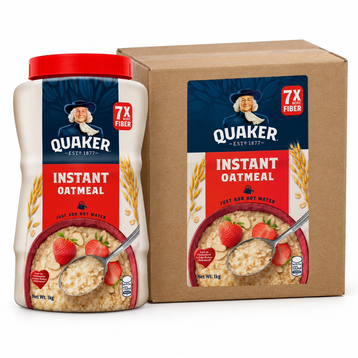 1 CASE - QUAKER Instant Oatmeal (1kg Jar X 12)