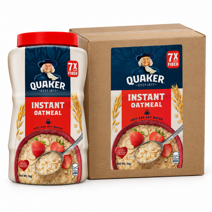 1 CASE - QUAKER Instant Oatmeal (1kg Jar X 12)