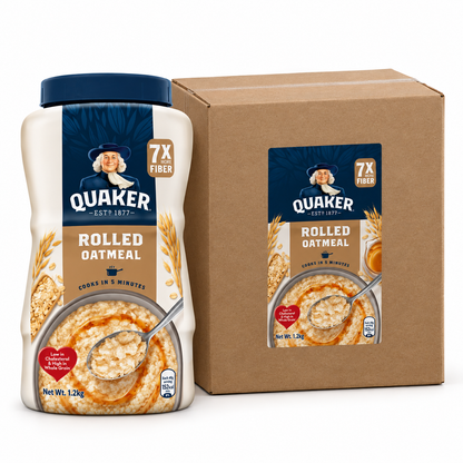 1 CASE - QUAKER Rolled Oatmeal (1.2kg Jar X 12)