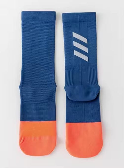 Reflective Breathable SPORTS SOCKS for Cycling Running Non-Slip Mid-Tube Socks
