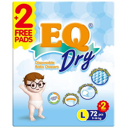 EQ Dry Mega Pack LARGE (9-14 kg) - 72 pcs