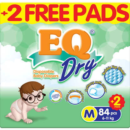 EQ Dry Mega Pack Medium 84's - Tape Baby Diaper