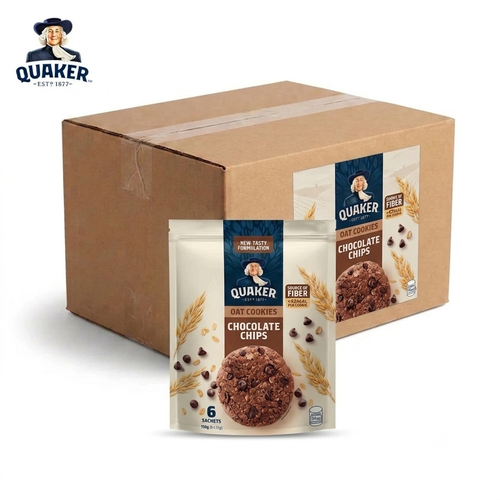1 CASE - QUAKER Oat Cookies Chocolate Chips (6s/150g x 50)