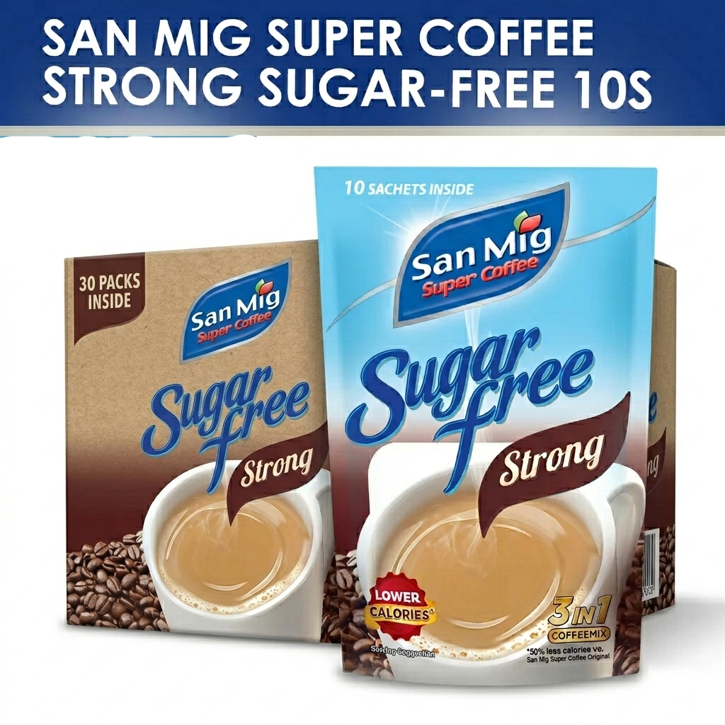 1 CASE - SAN MIG Super Coffee Strong Sugar-Free (SUP) (9g x 10sachet) - 30 packs