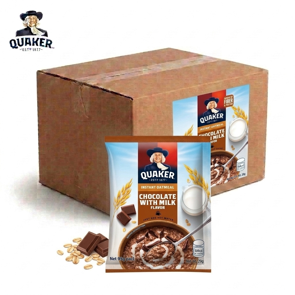 1 CASE - QUAKER Instant Oatmeal Chocolate with Milk (40g x 12)