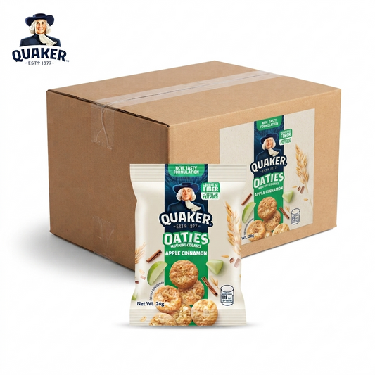1 CASE - Quaker Oaties Mini Oats Cookie Apple Cinnamon 28g x 40