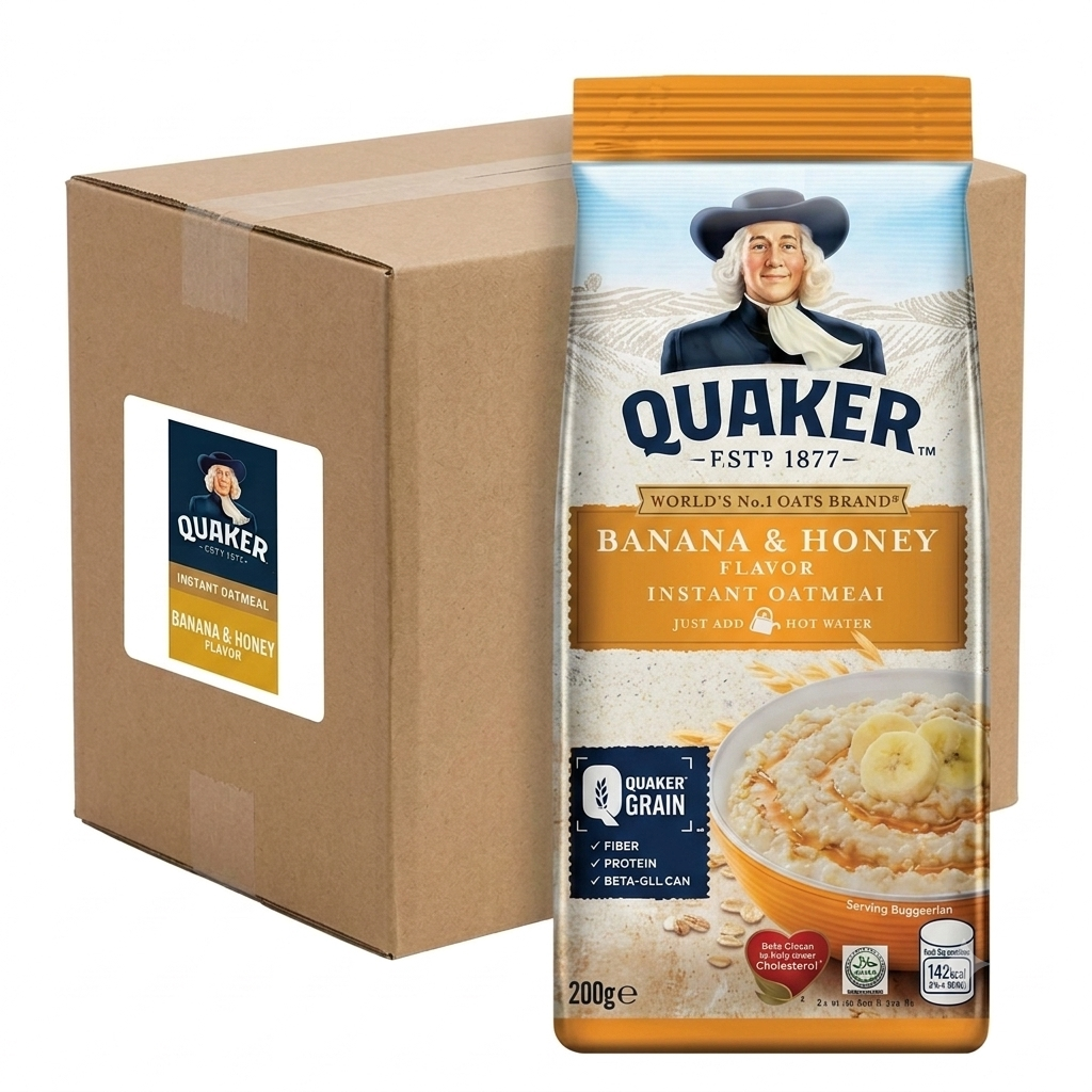 1 CASE - QUAKER Banana & Honey Flavored Oats (200g x 18)